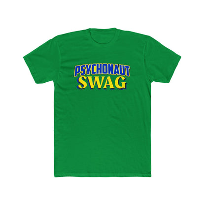 Psychonaut Swag Graphic Tee — Retro Blue & Yellow Psychedelic Shirt