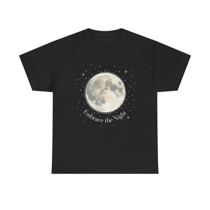Moon tee - "Embrace the Night" Celestial Moon T‑Shirt