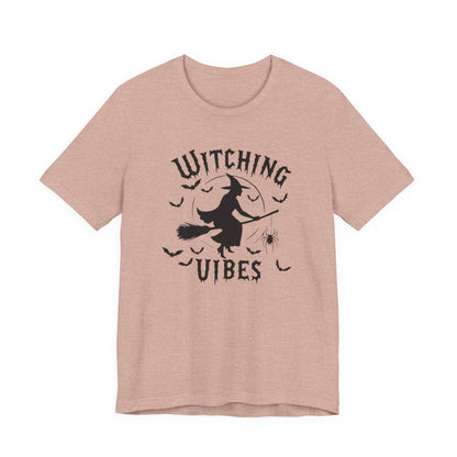 Witching Vibes Graphic Tee, Halloween Apparel, Unisex Costume Top, Casual T-Shirt, Spooky Season Outfit, Witchy Gift