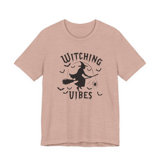 Witching Vibes Graphic Tee, Halloween Apparel, Unisex Costume Top, Casual T-Shirt, Spooky Season Outfit, Witchy Gift