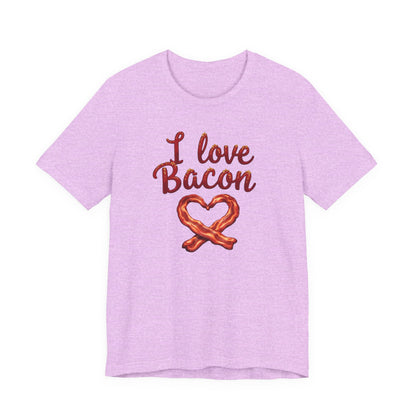 I Love Bacon Unisex Tee - Perfect for Food Lovers, Casual Outings, Gift for Bacon Fans, Foodie T-Shirt, Fun Cooking Tee - Psychonaut Swag
