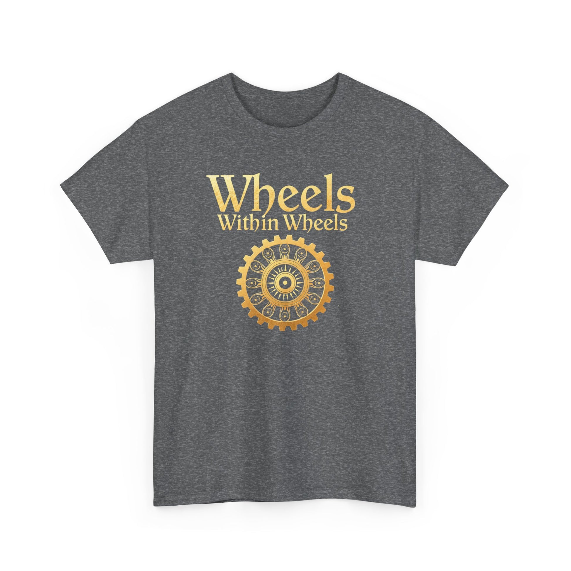 Wheels within wheels, Unisex Heavy Cotton Tee, Casual Wear, Gift for Cyclists, Graphic T-Shirt, Birthday Gift, Summer Style - Psychonaut Swag