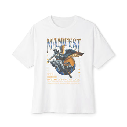 Manifest Angel Graphic Tee — Oversized Boxy Spiritual T‑Shirt