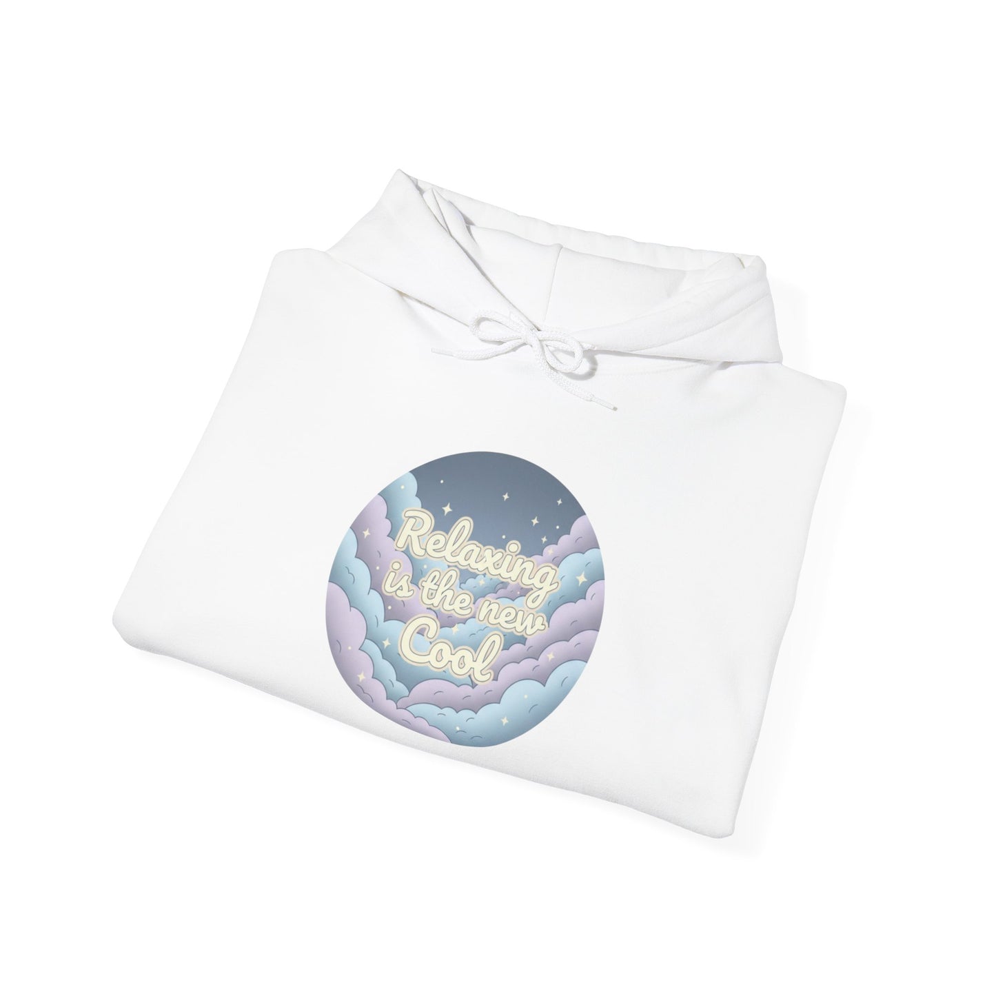 Relaxing Is Not Lazy pastel cloud graphic