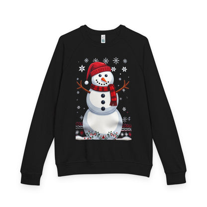 Snowman Holiday Crewneck — Snowy Season Raglan Sweatshirt
