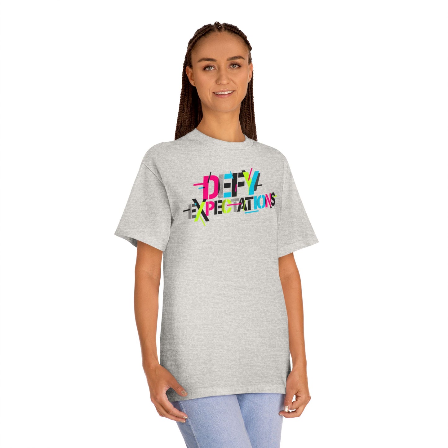 Defy Expectations Tee — Bold Retro Graphic T-Shirt