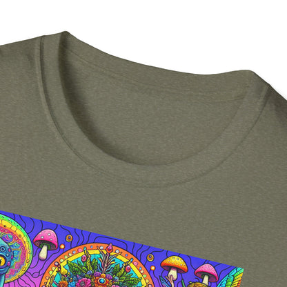 Mushroom Last Supper, Unisex Softstyle T-Shirt - Psychonaut Swag