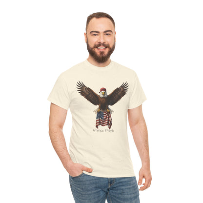 America F Yeah Eagle Tee — Patriotic Flag Graphic Shirt