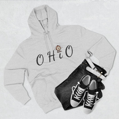 Ohio Script Hoodie with Cute Buckeye Mascot