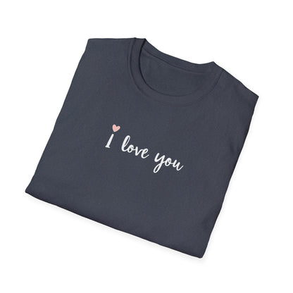 I Love You Graphic Tee — Minimal Heart Script T-Shirt
