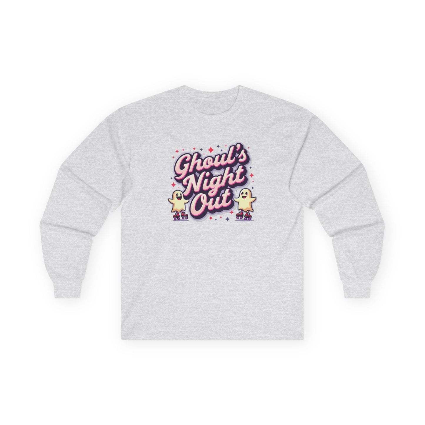 Ghoul's Night Out Long Sleeve Tee — Cute Halloween Ghost Graphic Shirt