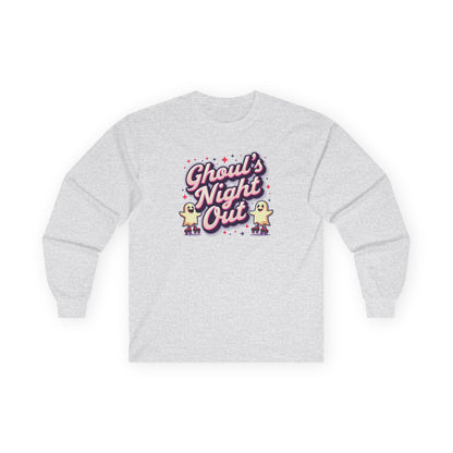 Ghoul's Night Out Long Sleeve Tee — Cute Halloween Ghost Graphic Shirt
