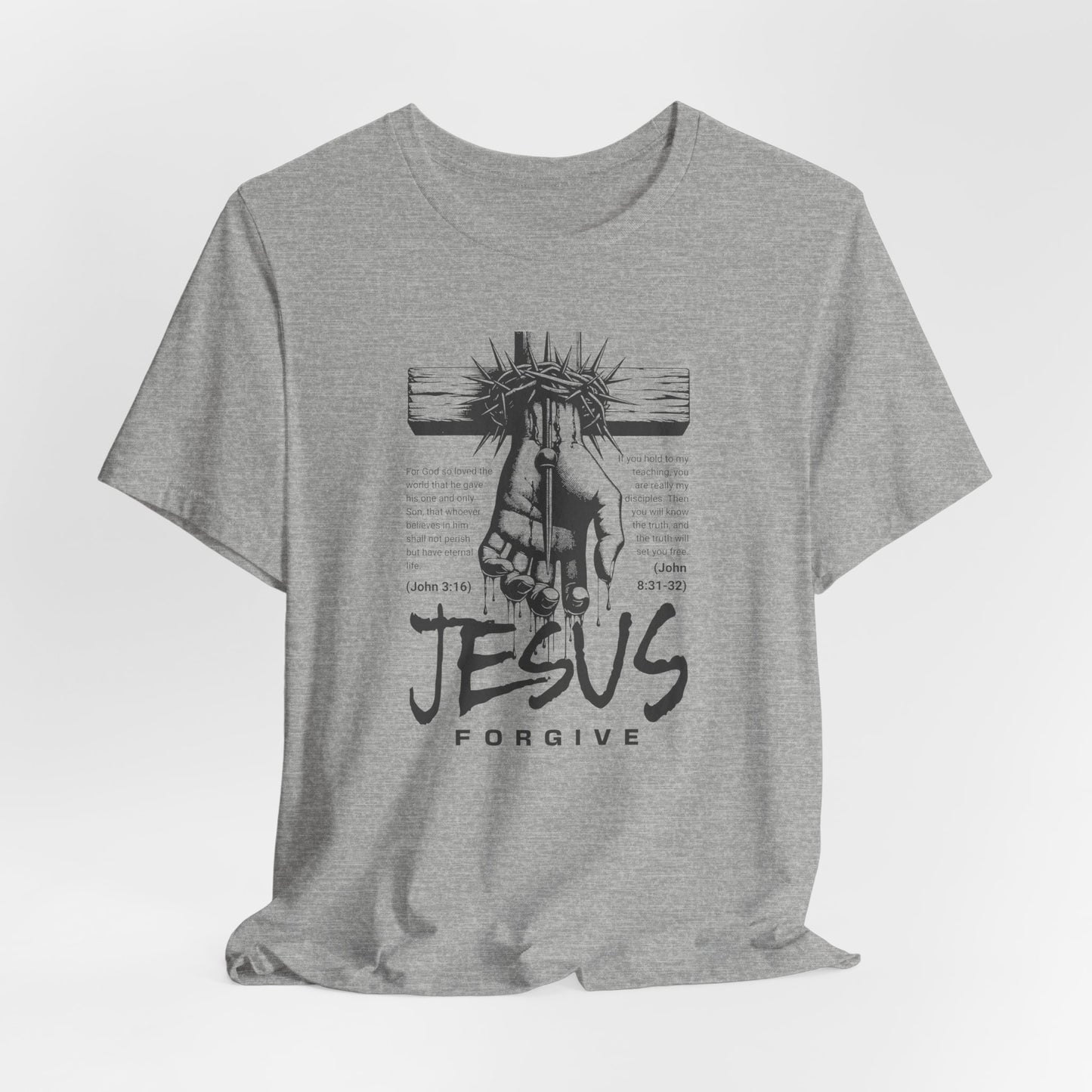Jesus Forgive Cross T-Shirt — Christian Faith Tee