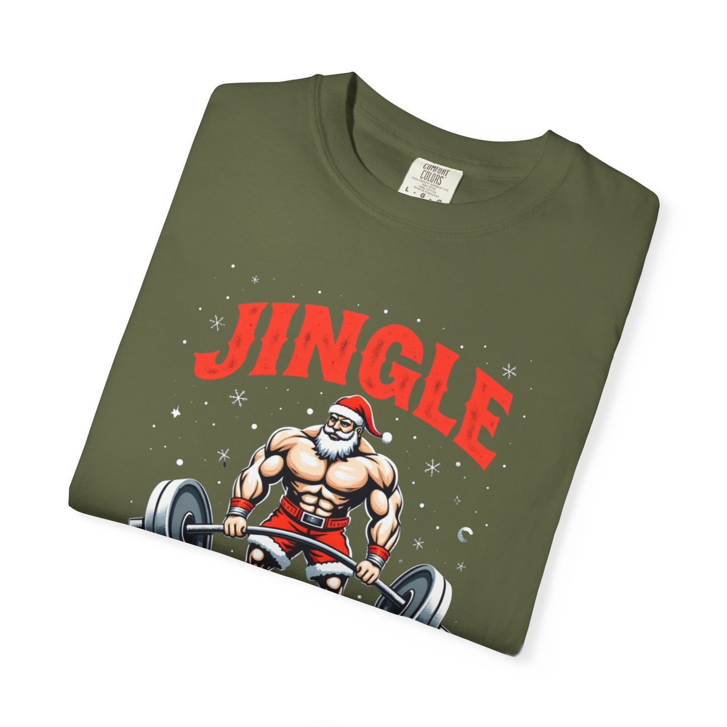 Jingle Weights T-Shirt — Santa Weightlifting Gym Tee (Christmas Fitness Gift)