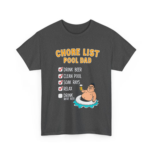 Chore List Pool Dad T-Shirt, Summer BBQ Tee, Father's Day Gift, Relaxation Shirt, Unisex Beachwear - Psychonaut Swag