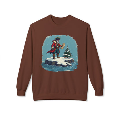 Colonial Santa and Tree, Unisex Midweight Softstyle Fleece Crewneck Sweatshirt