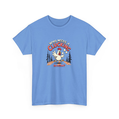 Funny Chicken Crossing Road, Themed Unisex Heavy Cotton Tee - "Who Needs a Clucking Reason?" - Psychonaut Swag