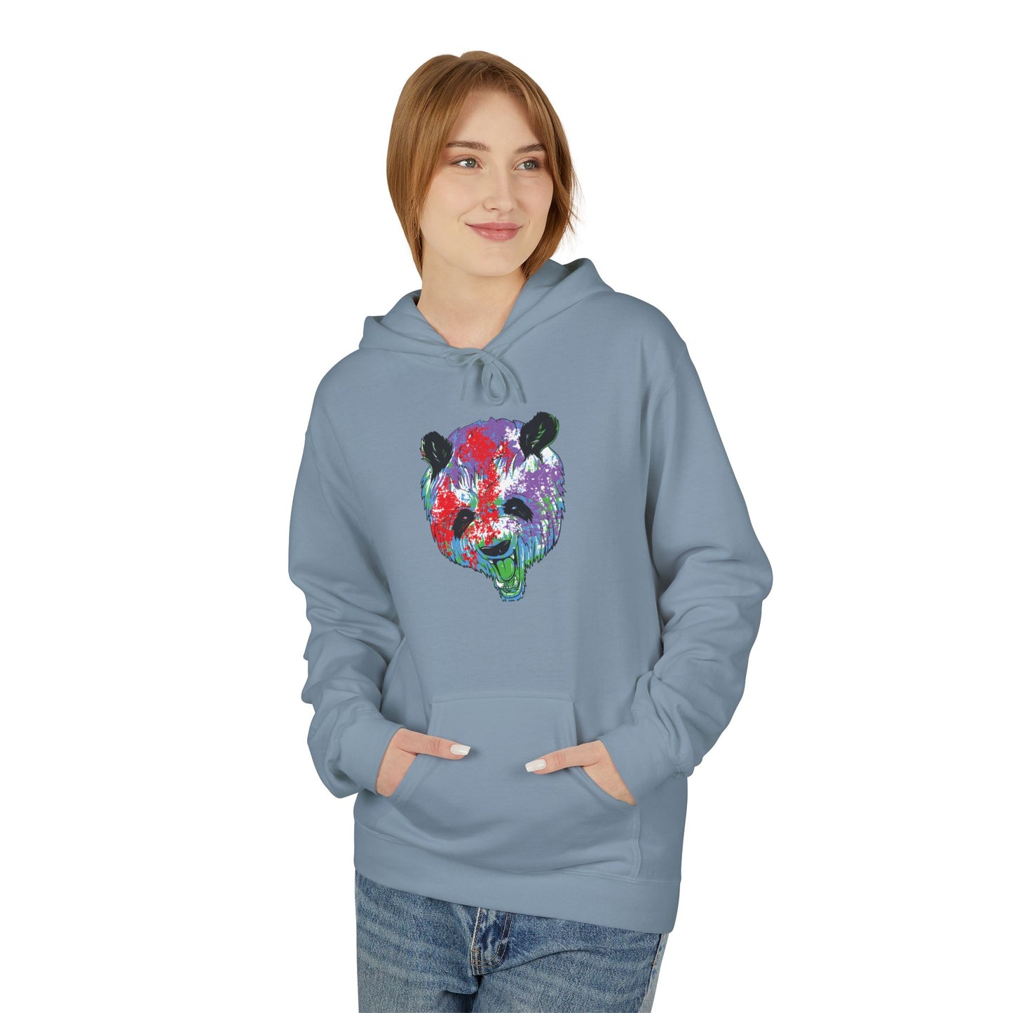 Psychedelic Panda, Unisex Midweight Softstyle Fleece Hoodie