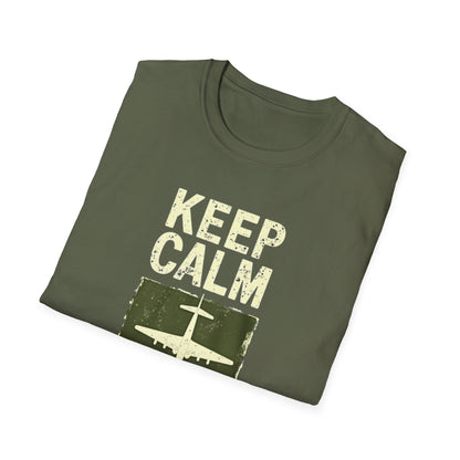 Keep Calm and Bomb On Unisex Softstyle T-Shirt, Casual Wear, Gift for Veterans, Military Humor, Comfortable Tees
