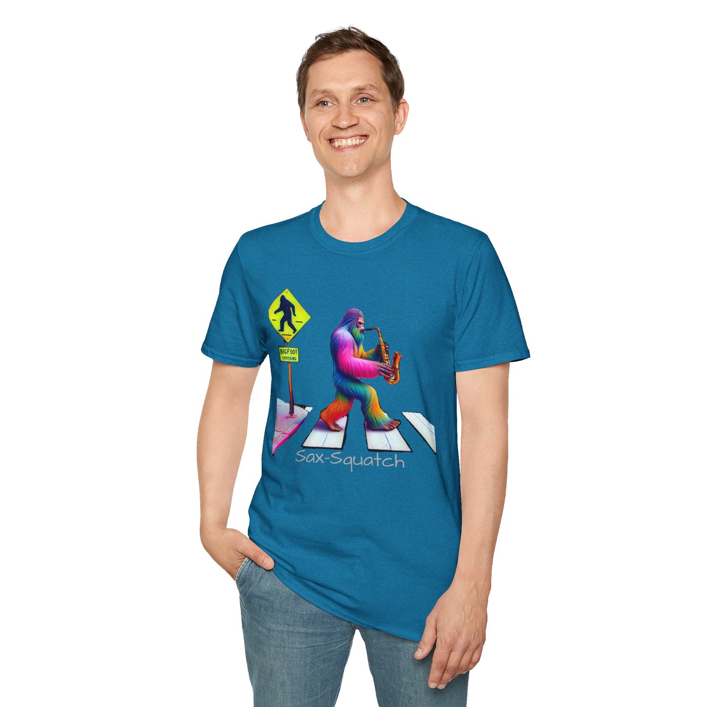 Sax-Squatch, Unisex Softstyle T-Shirt
