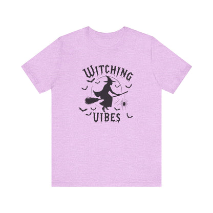 Witching Vibes Graphic Tee, Halloween Apparel, Unisex Costume Top, Casual T-Shirt, Spooky Season Outfit, Witchy Gift