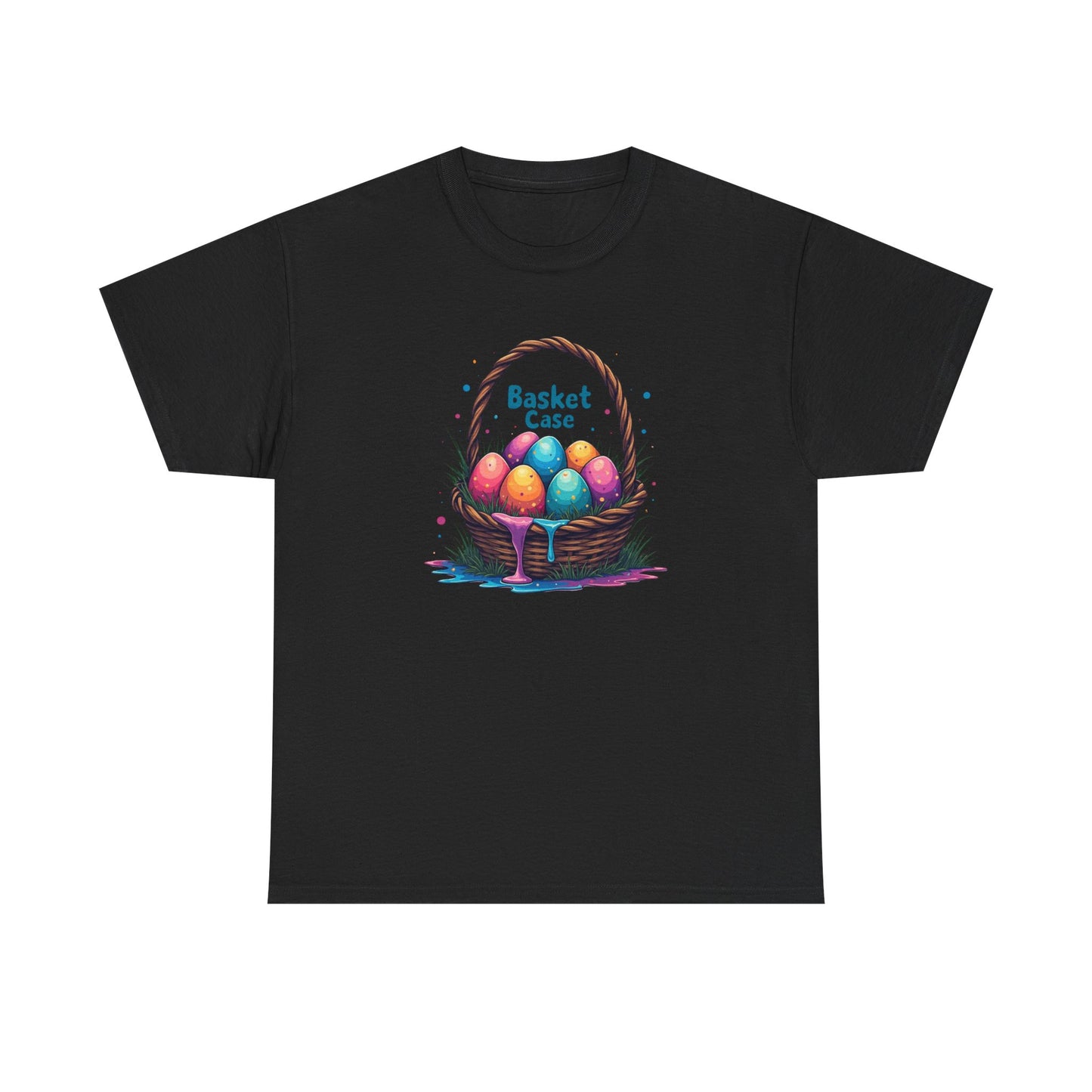 Basket Case, Easter Basket Tee — Colorful Painted Easter Eggs Graphic Shirt
