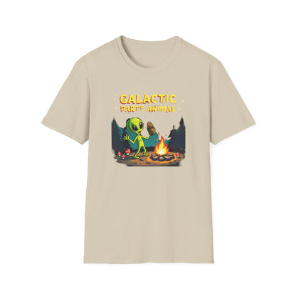 Galactic Party Animal T-Shirt - Unisex Softstyle Tee for Fun Gatherings - Psychonaut Swag