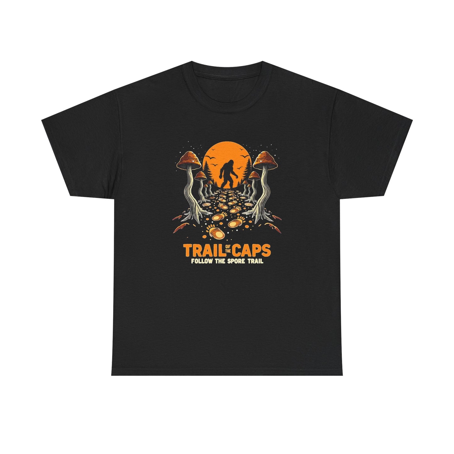 Trailcaps Mushroom Tee — “Follow the Spore Trail” Forest Adventure Shirt