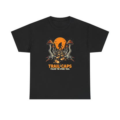 Trailcaps Mushroom Tee — “Follow the Spore Trail” Forest Adventure Shirt
