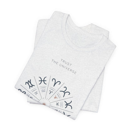 Zodiac Wheel T‑Shirt — Trust the Universe Astrology Tee