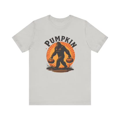 Pumpkin Bigfoot T-Shirt – Unisex Harvest Tee for Fall, Halloween, Autumn Celebrations, Gift for Nature Lovers, Casual Wear