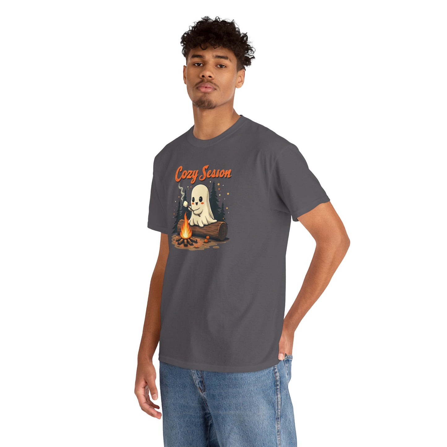 Cozy Season Tee — Cute Ghost Campfire Halloween T-Shirt