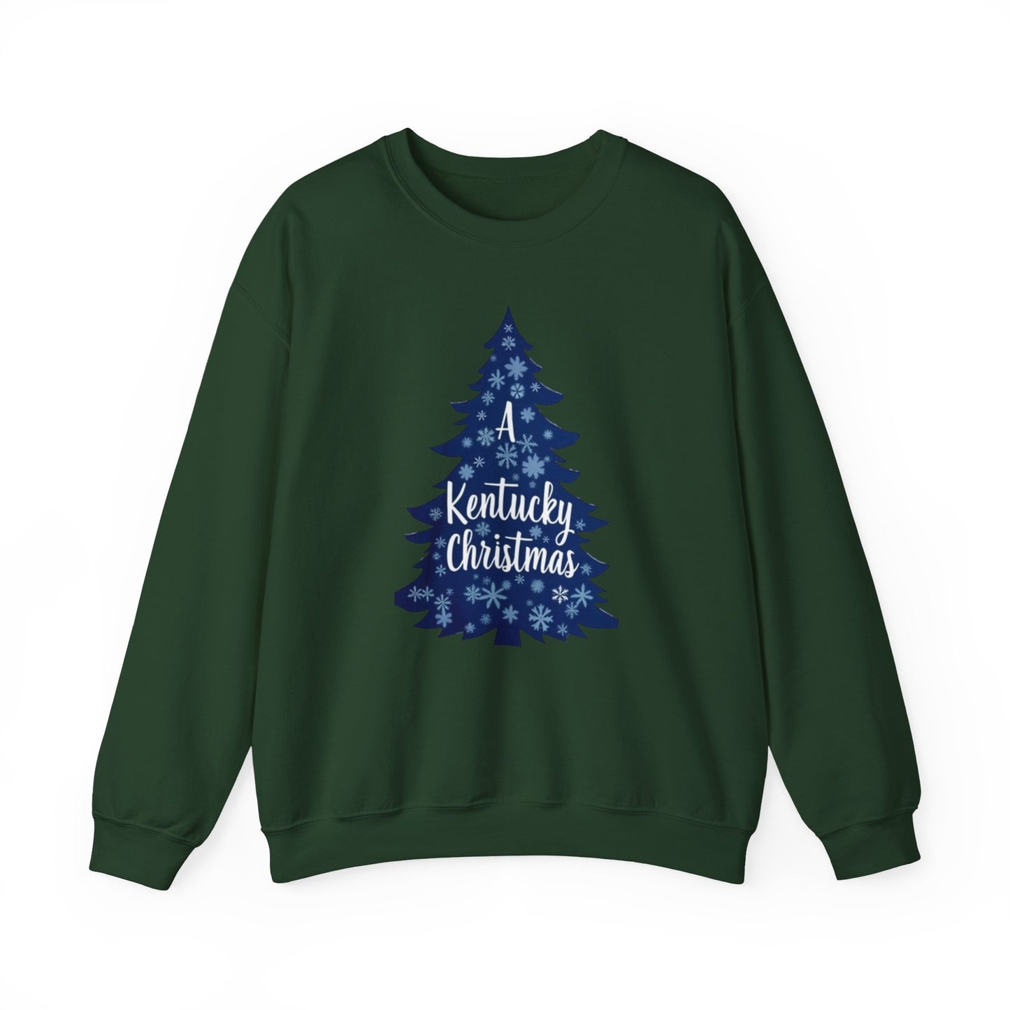 Kentucky Christmas Sweatshirt — Blue Plaid Tree Holiday Crewneck