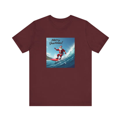 Merry Sharkmas Surfing Santa T-Shirt
