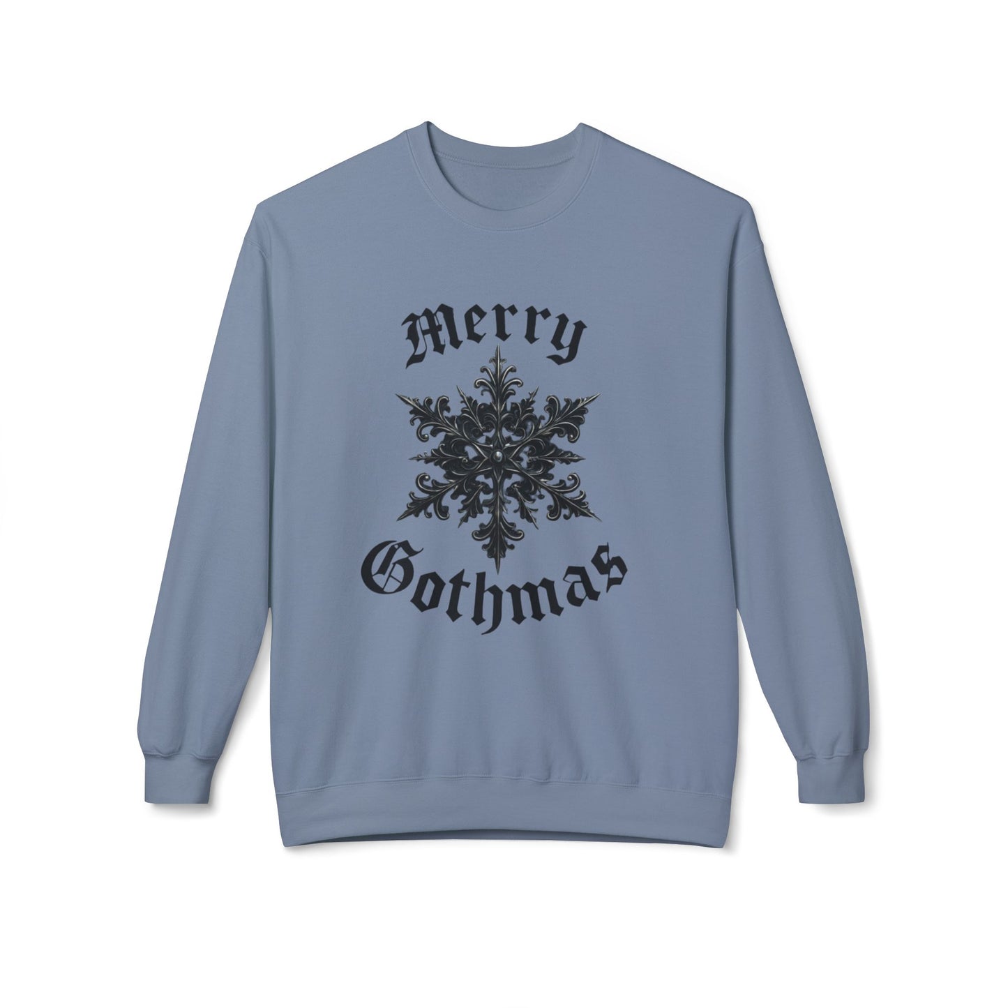 Gothic 'Merry Gothmas' Snowflake Crewneck Sweatshirt