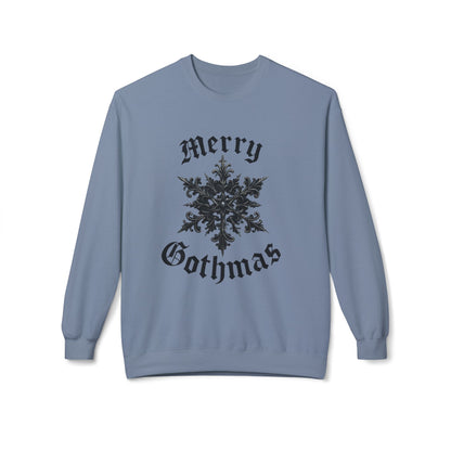 Gothic 'Merry Gothmas' Snowflake Crewneck Sweatshirt