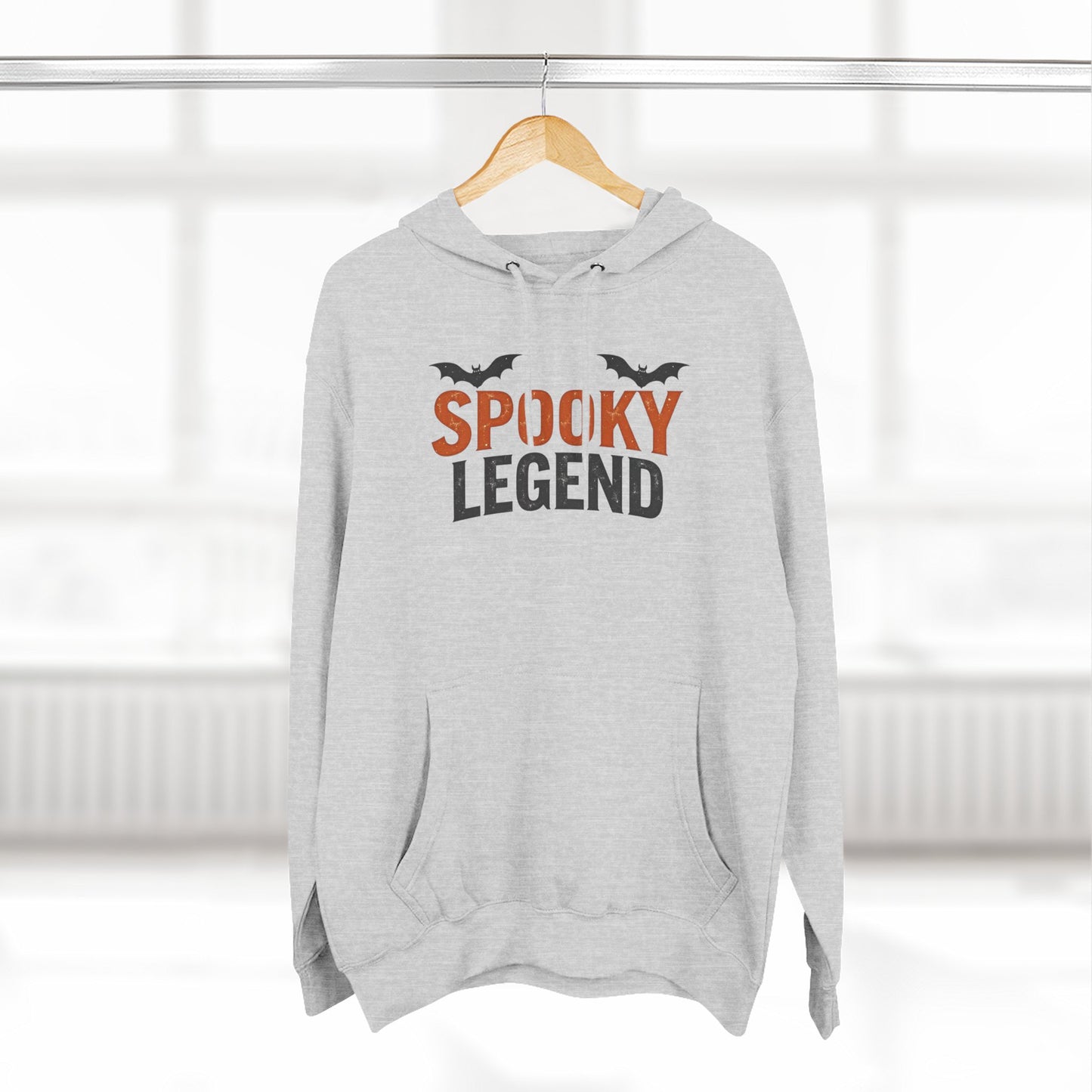 Spooky Legend Hoodie — Halloween Bat Graphic Fleece Sweatshirt