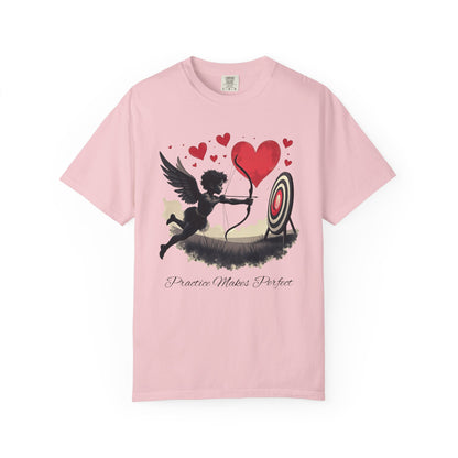 Cupid, Practice Makes Perfect, T-Shirt — Romantic Valentine Love Tee