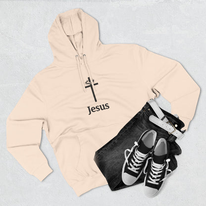 Jesus Cross Minimalist Hoodie — Faith Graphic Fleece Pullover