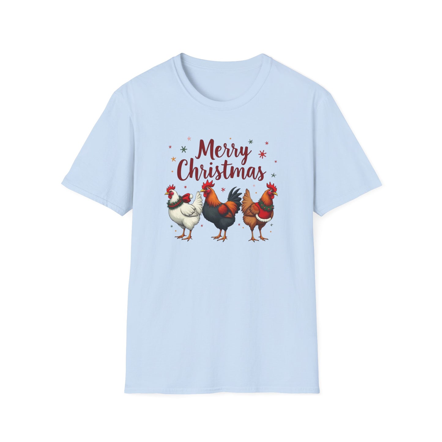 Merry Christmas Chicken Tee — Festive Rooster Holiday T-Shirt