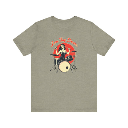 Love Tap Drums, Drummer Tee - Perfect for Music Lovers, Band Merch, Gifts for Musicians, Concerts, Casual Wear, Love Tap Drums - Psychonaut Swag