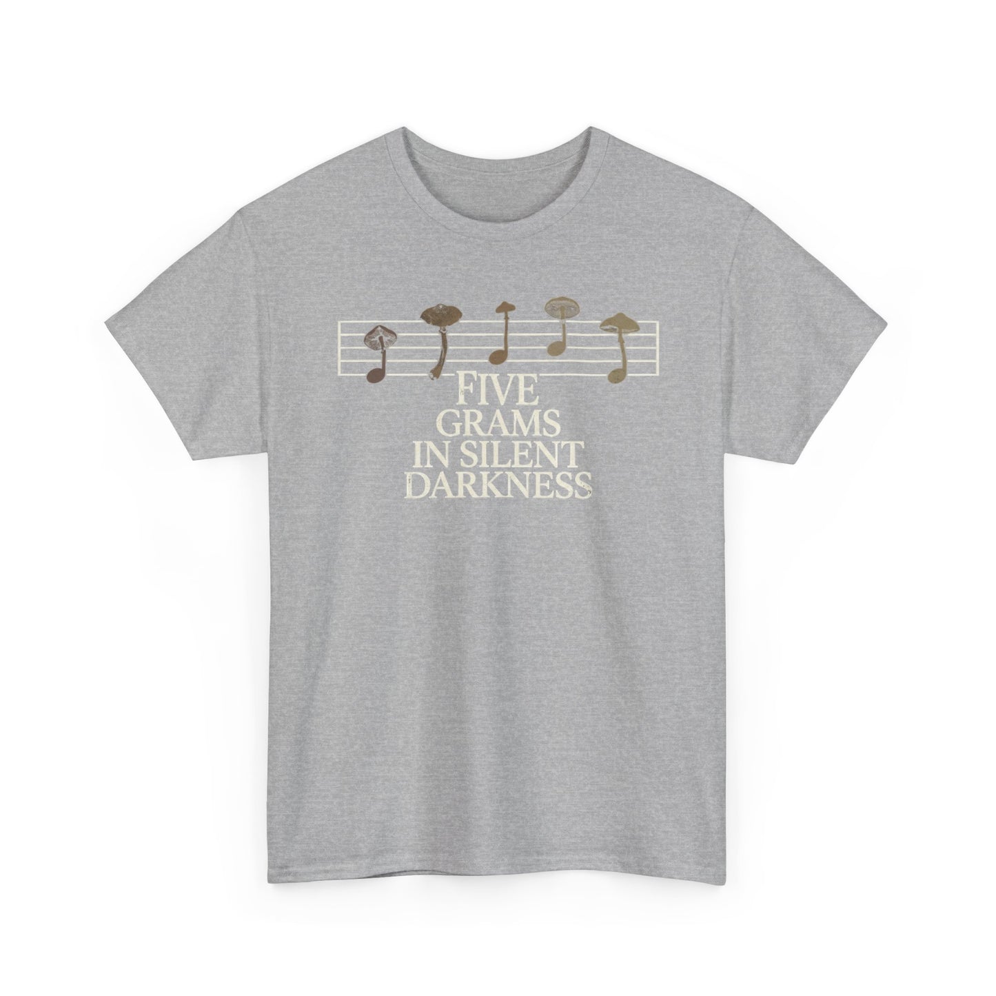 Vintage Music Tee — "Five Grams in Silent Darkness" Graphic Shirt