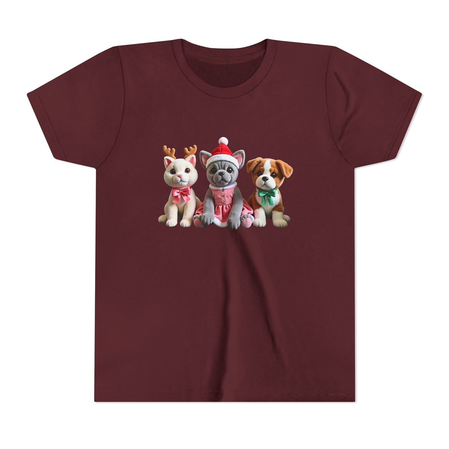Kids Christmas Puppy Tee — Cute Festive Dogs in Santa Hats