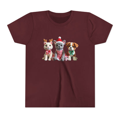 Kids Christmas Puppy Tee — Cute Festive Dogs in Santa Hats