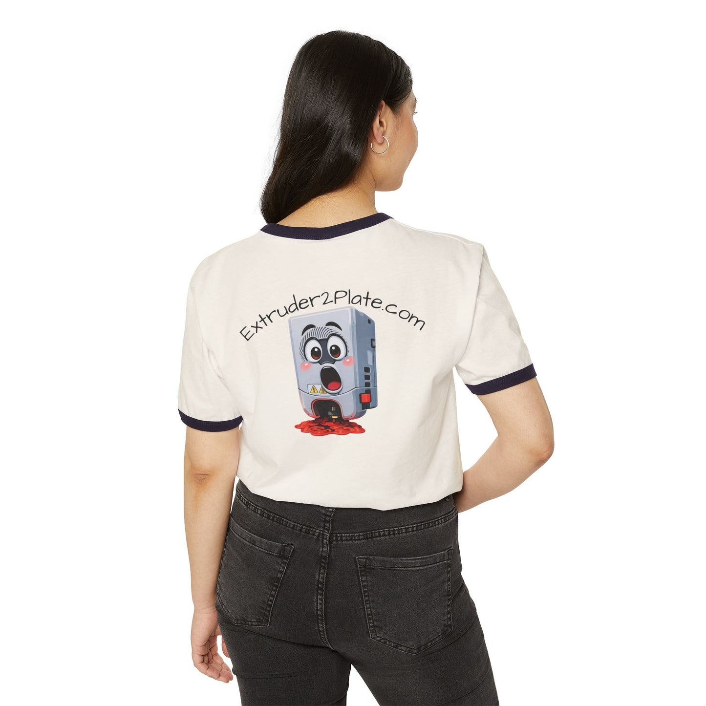 Extruder2Plate 3D Logo Ringer Tee (Extruder2Plate.com)