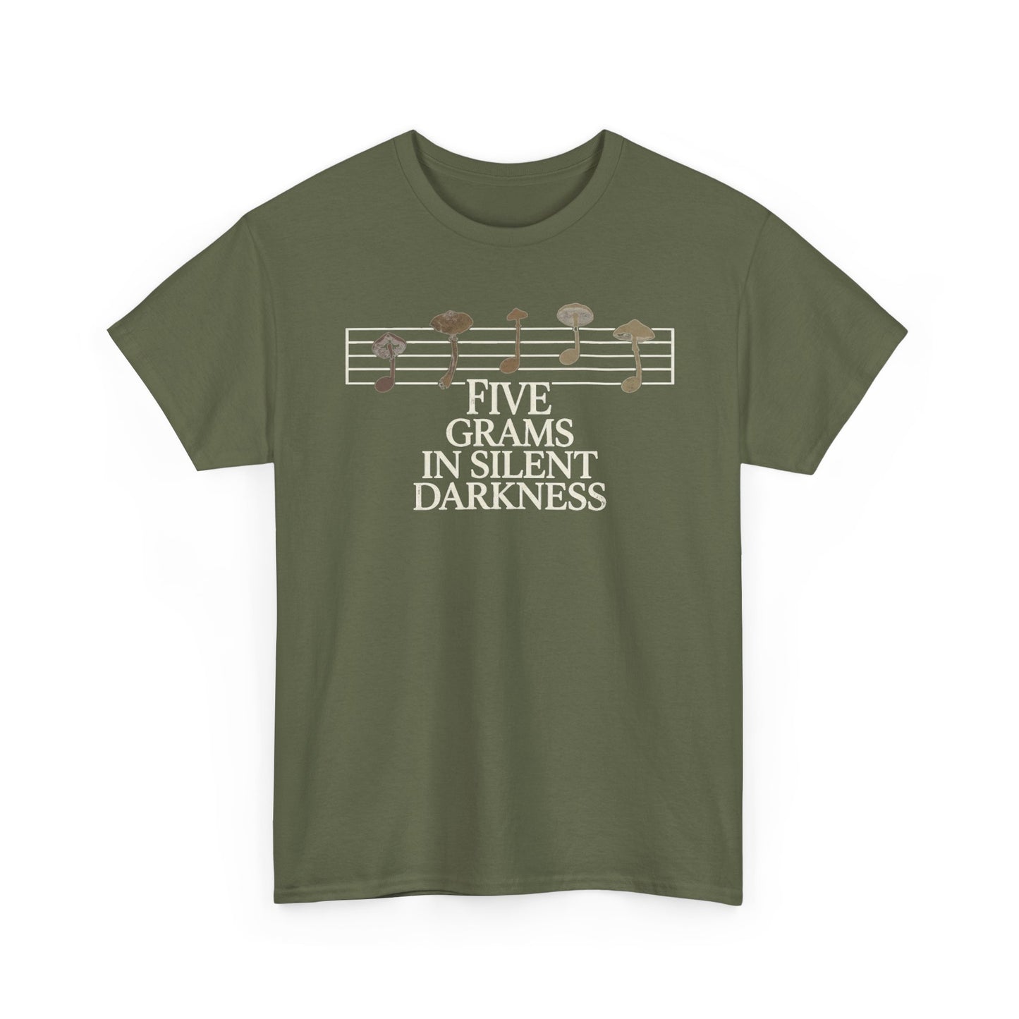 Vintage Music Tee — "Five Grams in Silent Darkness" Graphic Shirt