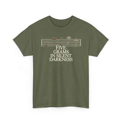 Vintage Music Tee — "Five Grams in Silent Darkness" Graphic Shirt