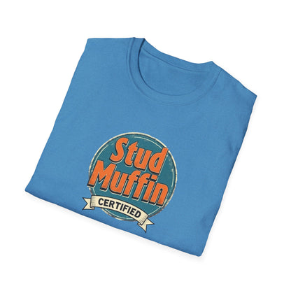 Stud Muffin Unisex Softstyle T-Shirt | Funny Gift for Dads, Birthdays, Father's Day, Casual Wear, Graphic Tee - Psychonaut Swag