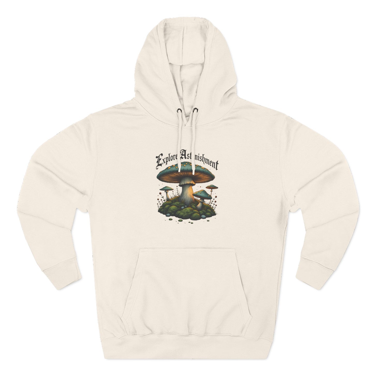Mushroom Forest Hoodie - 'Earth And Adventure' Vintage Fungi Graphic Pullover