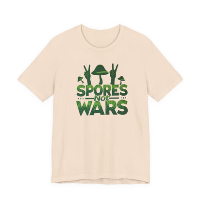 Spores Not Wars - Eco-Friendly Statement Shirt, Casual Wear, Gift for Nature Lovers, Unique Graphic Tee, Sustainable Fashion - Psychonaut Swag